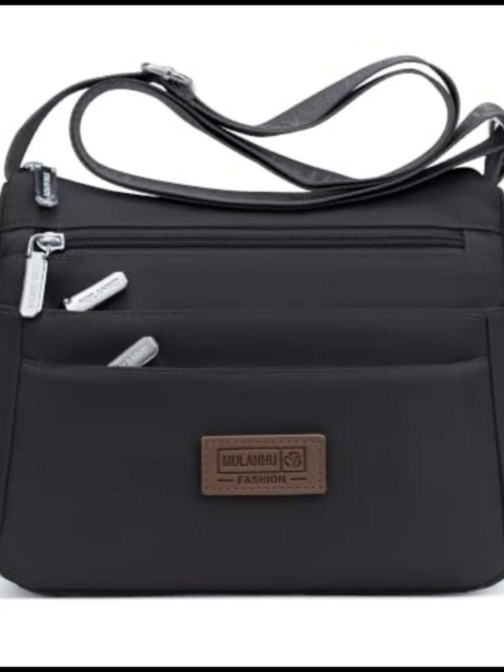 Nylon Crossbody Bag Waterproof Multi Pocket Adjustable Strap Satchel